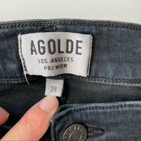 AGOLDE Black Jeans Womens 28 Skinny Distressed Sophie Hi Rise - Picture 4 of 7